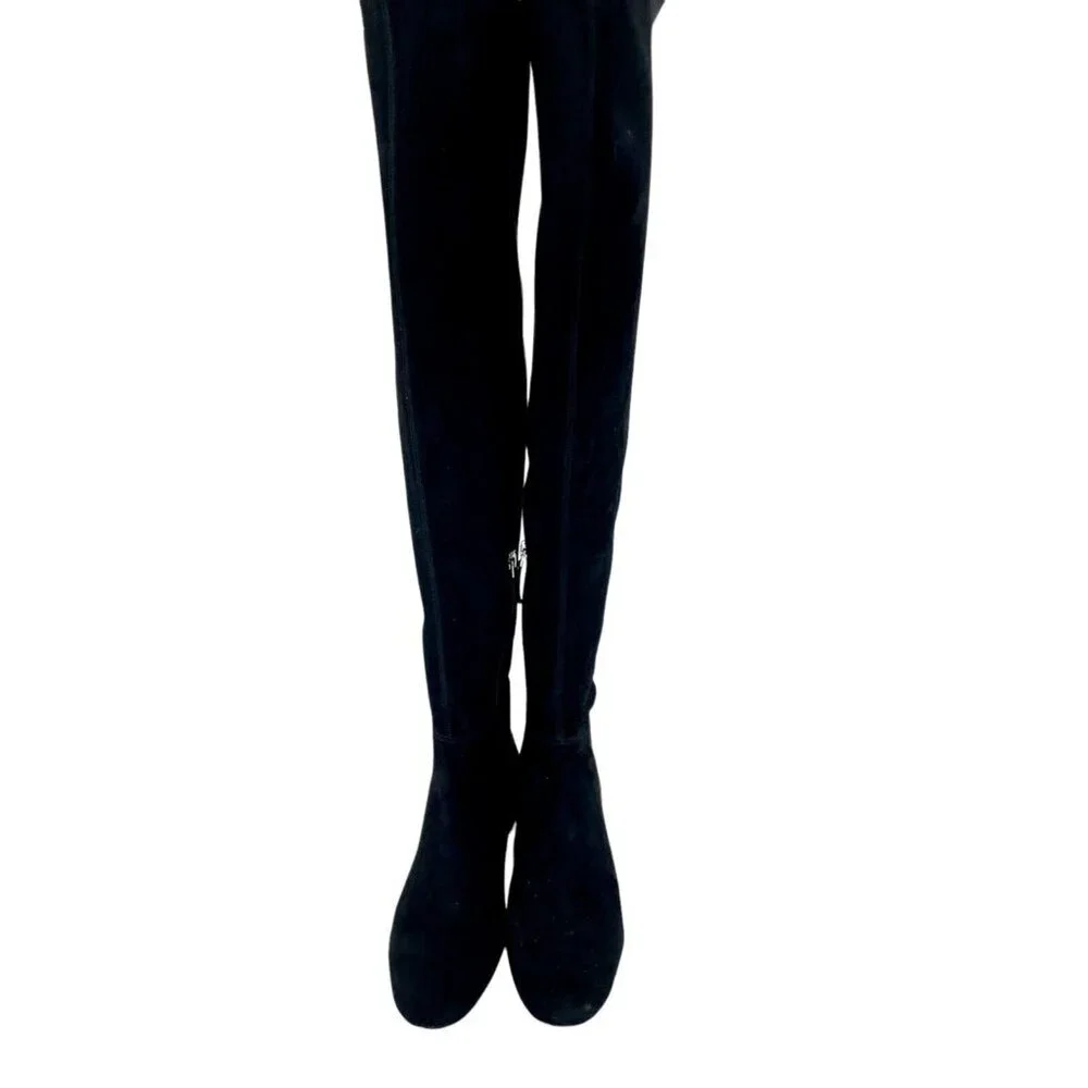 Tory Burch Gigi Black Suede Leather Stretch Over the Knee Boots 6 New $628